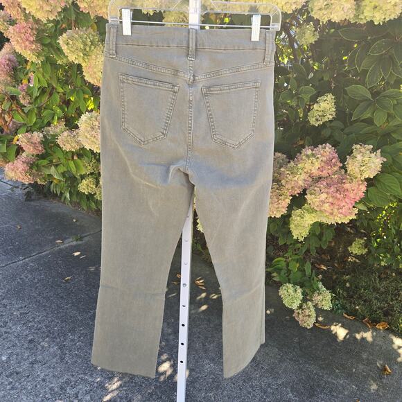 Joe's Women's Jeans Straight High Rise Light Olive Green Raw Hem size 27 - Picture 2 of 16